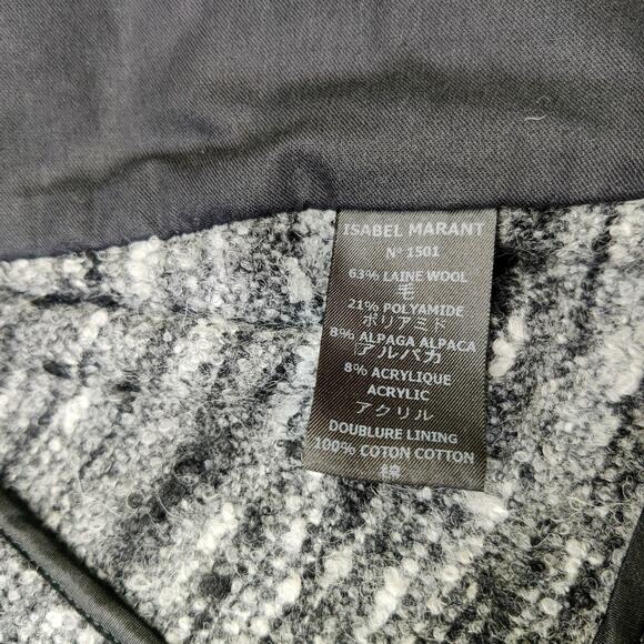 Isabel Marant Wool Alpaca Blend Gray Tweed Cropped Blazer Jacket Small Old Money - Picture 10 of 12